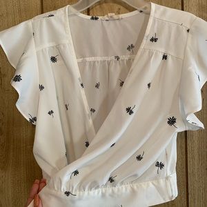 Cropped Ruffled Sleeve Blouses